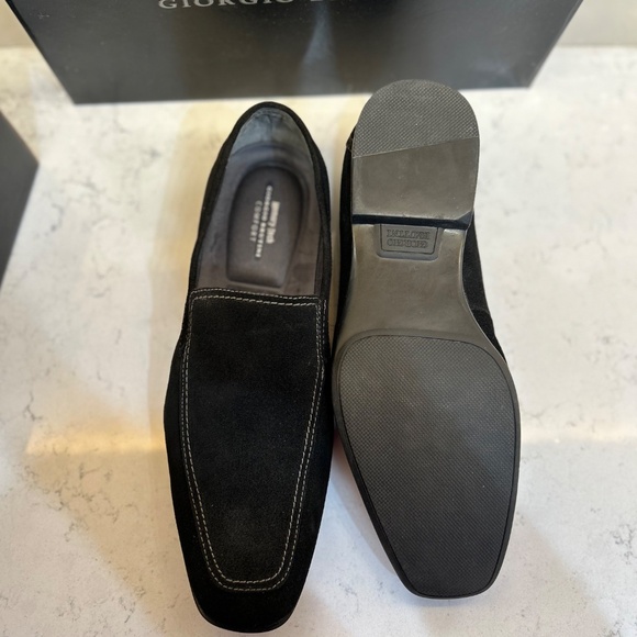 Men’s Shoes – Giorgio Brutini Black Suede Loafers | Comfortable Slip-Size 12 US